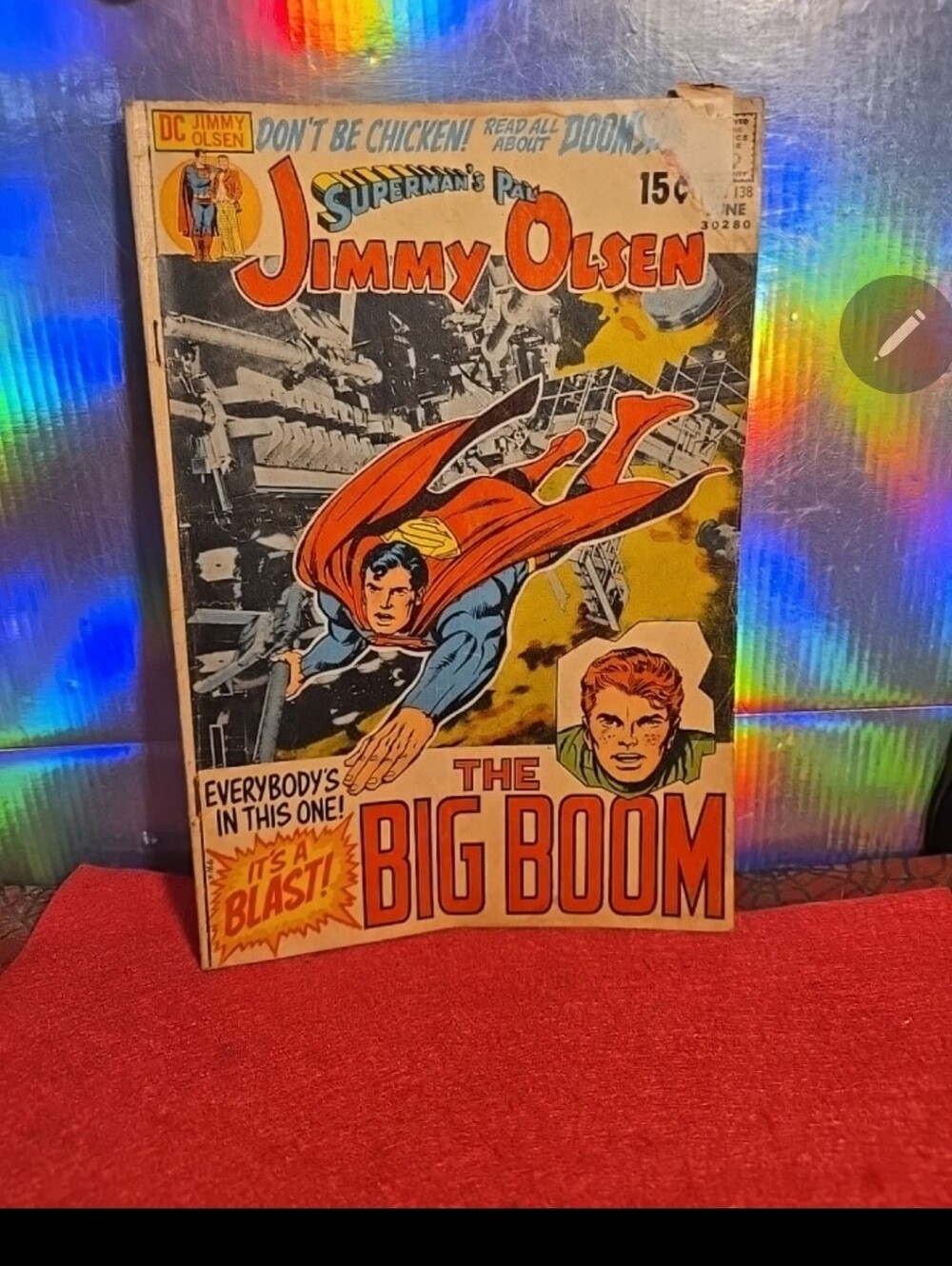 090826 SUPERMAN’S PAL, JIMMY OLSEN #138 (DC 1971) SILVER AGE! Men Jeans - Red